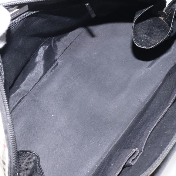 BURBERRY Nova Check Hand Bag Canvas Beige Auth MX100