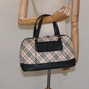 BURBERRY Nova Check Hand Bag Canvas Beige Auth MX100-22