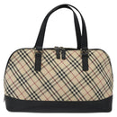 BURBERRY Nova Check Hand Bag Canvas Beige Auth MX100-2