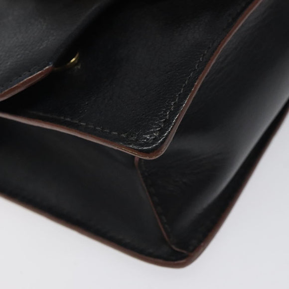 Miu Miu Shoulder Bag Leather Black Gold Auth MX101V