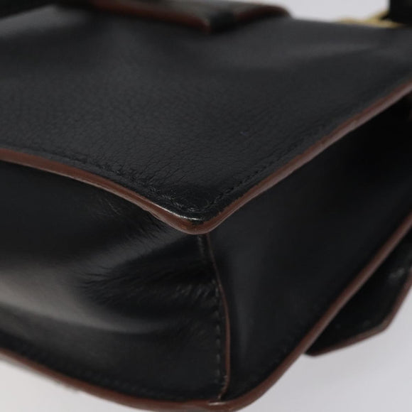 Miu Miu Shoulder Bag Leather Black Gold Auth MX101AV