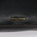 Miu Miu Shoulder Bag Leather Black Gold Auth MX101AV-19