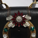 Miu Miu Shoulder Bag Leather Black Gold Auth MX101AV-20