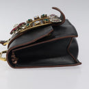 Miu Miu Shoulder Bag Leather Black Gold Auth MX101V-4