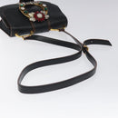 Miu Miu Shoulder Bag Leather Black Gold Auth MX101V-7