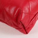 CHANEL Chanel 22 Matelasse Chain Hand Bag Leather 2way Red Gold CC Auth MX106SM-18