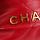 CHANEL Chanel 22 Matelasse Chain Hand Bag Leather 2way Red Gold CC Auth MX106SM-21