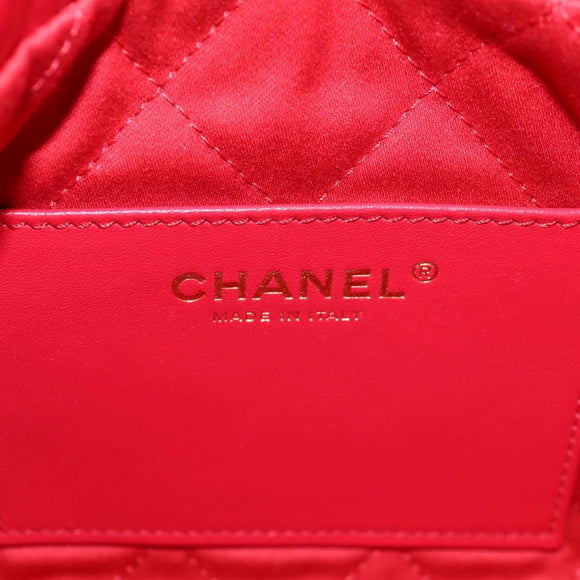 CHANEL Chanel 22 Matelasse Chain Hand Bag Leather 2way Red Gold CC Auth MX106SM