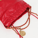 CHANEL Chanel 22 Matelasse Chain Hand Bag Leather 2way Red Gold CC Auth MX106SM-6