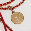 CHANEL Chanel 22 Matelasse Chain Hand Bag Leather 2way Red Gold CC Auth MX106SM-7