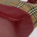 BURBERRY Nova Check Hand Bag Canvas Beige Auth MX108-9