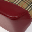 BURBERRY Nova Check Hand Bag Canvas Beige Auth MX108-15
