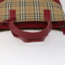 BURBERRY Nova Check Hand Bag Canvas Beige Auth MX108-7