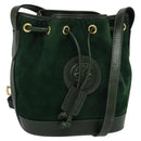 FENDI Shoulder Bag Suede Green Auth MX110-1