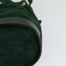 FENDI Shoulder Bag Suede Green Auth MX110-16