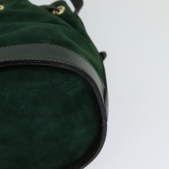 FENDI Shoulder Bag Suede Green Auth MX110