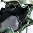 FENDI Shoulder Bag Suede Green Auth MX110-18