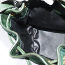 FENDI Shoulder Bag Suede Green Auth MX110-19