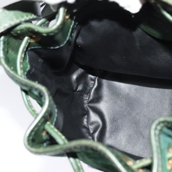 FENDI Shoulder Bag Suede Green Auth MX110