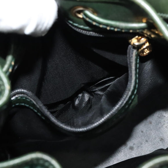 FENDI Shoulder Bag Suede Green Auth MX110