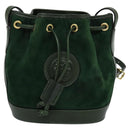 FENDI Shoulder Bag Suede Green Auth MX110-13
