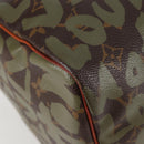 LOUIS VUITTON Monogram Graffiti Speedy 30 Bag Green Khaki M92194 LV Auth MX114AM-15