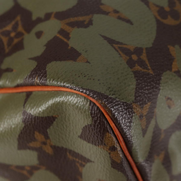 LOUIS VUITTON Monogram Graffiti Speedy 30 Bag Green Khaki M92194 LV Auth MX114AM