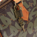 LOUIS VUITTON Monogram Graffiti Speedy 30 Bag Green Khaki M92194 LV Auth MX114AM-9
