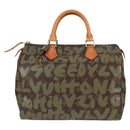 LOUIS VUITTON Monogram Graffiti Speedy 30 Bag Green Khaki M92194 LV Auth MX114AM-13