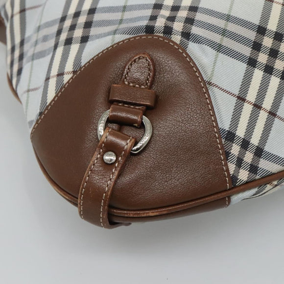 BURBERRY Nova Check Blue Label Shoulder Bag Nylon Light Blue Auth MX120