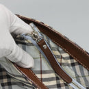 BURBERRY Nova Check Blue Label Shoulder Bag Nylon Light Blue Auth MX120-8
