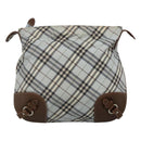 BURBERRY Nova Check Blue Label Shoulder Bag Nylon Light Blue Auth MX120-2