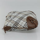 BURBERRY Nova Check Blue Label Shoulder Bag Nylon Light Blue Auth MX120-4