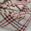 BURBERRY Nova Check Blue Label Shoulder Bag Nylon Red Auth MX126-9