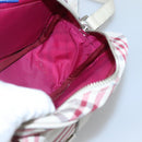 BURBERRY Nova Check Blue Label Shoulder Bag Nylon Red Auth MX126-18