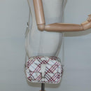 BURBERRY Nova Check Blue Label Shoulder Bag Nylon Red Auth MX126-22