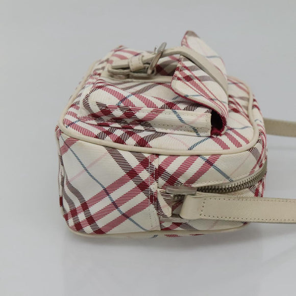 BURBERRY Nova Check Blue Label Shoulder Bag Nylon Red Auth MX126