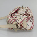BURBERRY Nova Check Blue Label Shoulder Bag Nylon Red Auth MX126-4