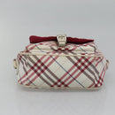 BURBERRY Nova Check Blue Label Shoulder Bag Nylon Red Auth MX126-5