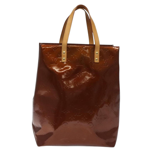 LOUIS VUITTON Monogram Vernis Reade MM Hand Bag Bronze M91143 LV Auth MX132