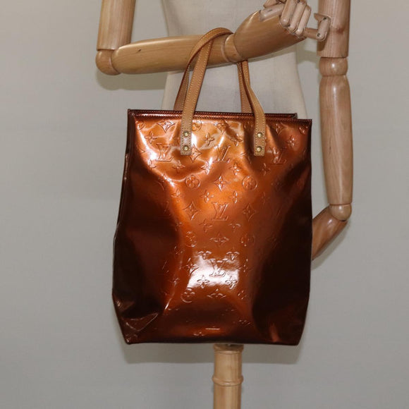 LOUIS VUITTON Monogram Vernis Reade MM Hand Bag Bronze M91143 LV Auth MX132