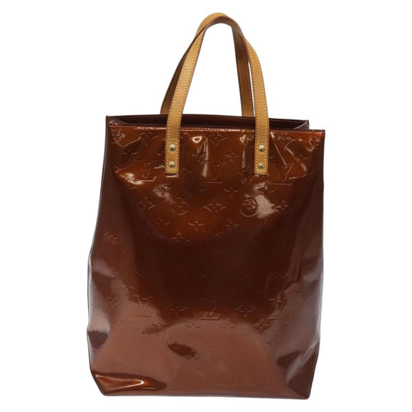 LOUIS VUITTON Monogram Vernis Reade MM Hand Bag Bronze M91143 LV Auth MX132