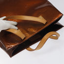 LOUIS VUITTON Monogram Vernis Reade MM Hand Bag Bronze M91143 LV Auth MX132-6