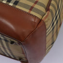 Burberrys Nova Check Boston Bag PVC 2way Beige Auth MX139-17