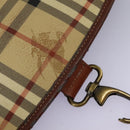 Burberrys Nova Check Boston Bag PVC 2way Beige Auth MX139-10