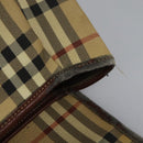 Burberrys Nova Check Boston Bag PVC 2way Beige Auth MX139-11