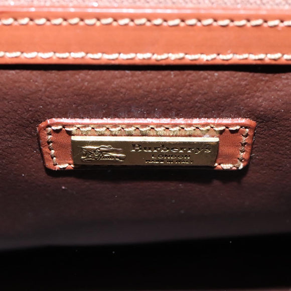 Burberrys Nova Check Boston Bag PVC 2way Beige Auth MX139