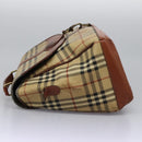 Burberrys Nova Check Boston Bag PVC 2way Beige Auth MX139-3