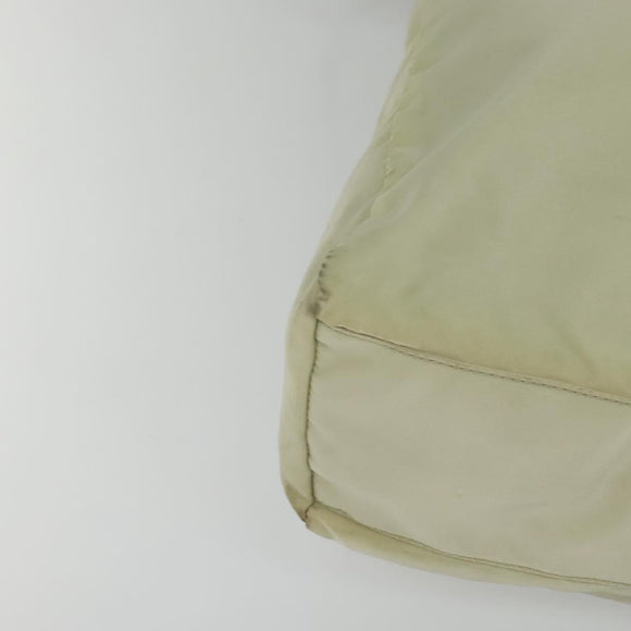 PRADA Shoulder Bag Nylon Beige Gold Auth MX164