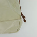 PRADA Shoulder Bag Nylon Beige Gold Auth MX164-14